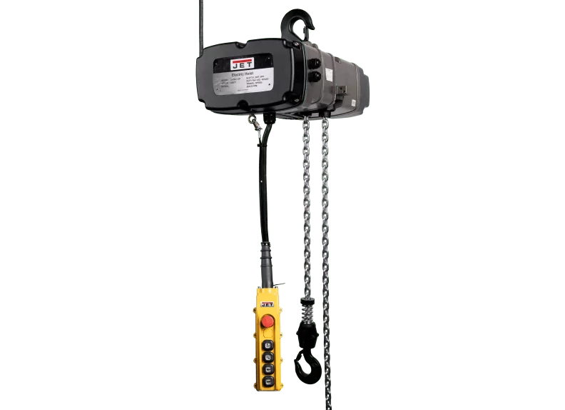 1/2-Ton Two Speed Electric Chain Hoist 3-Phase 20' Lift | TS050-460-020 | Electric 2 Speed Trolley 3PH and 4 Button Wired Pendant 16ft | MT050