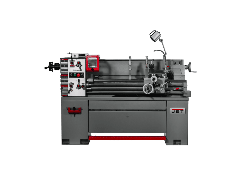 EVS-1440 Electronic Variable Speed lathe with  Newall DP700 DRO and Collet Closer, 3HP
