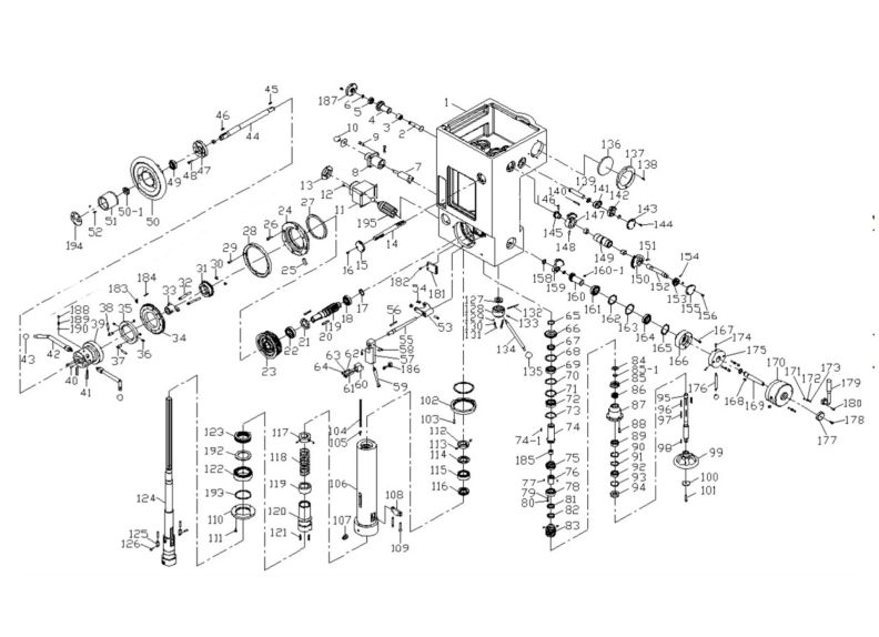 J-1600R-4 Lower Section Gearbox Assembly