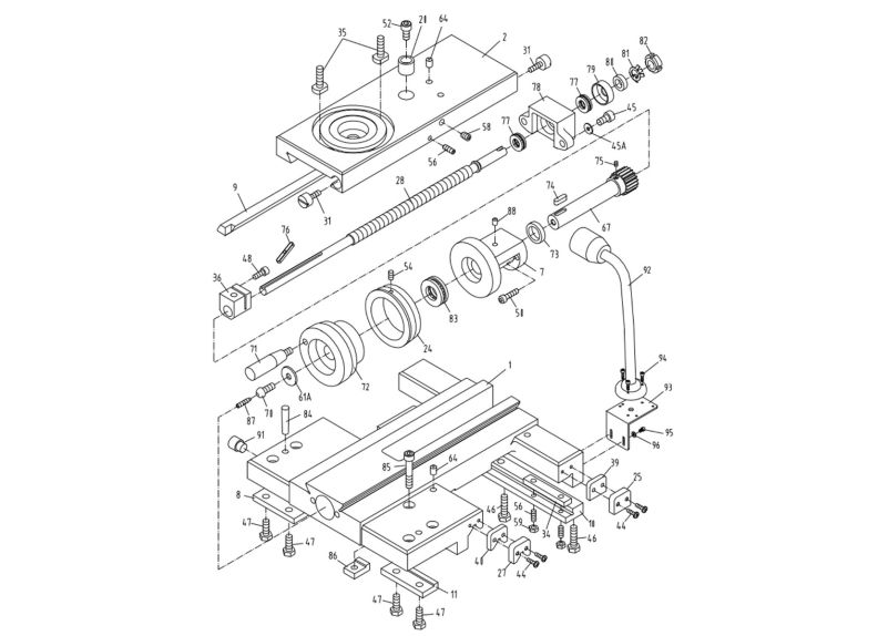 BDB-1340A Top Slide, Tool Post, Saddle, and Cross Slide II