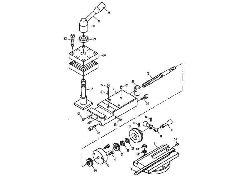 GHB-1340A Top Slide, Tool Post, Saddle, and Cross Slide I