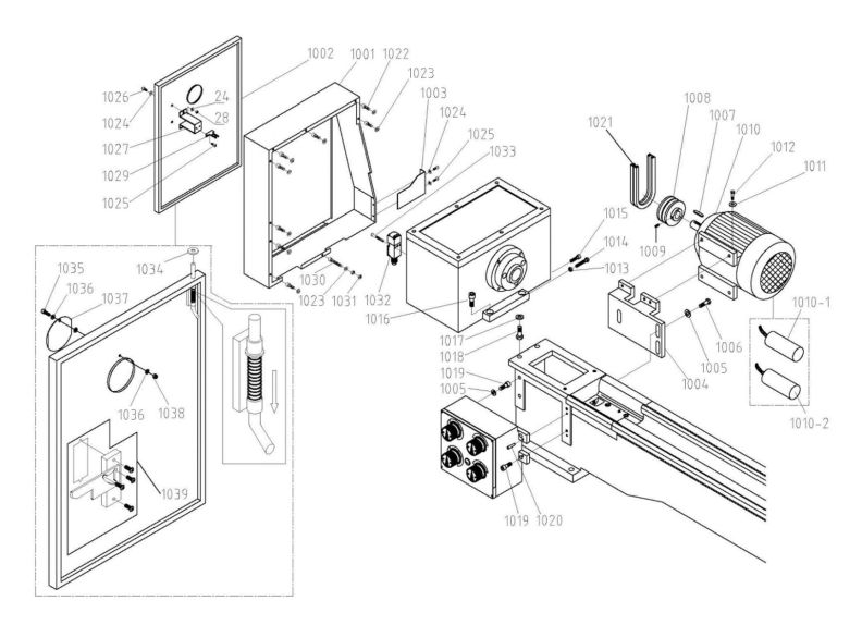 GHB-1236 Motor and Change Gear Enclosure 