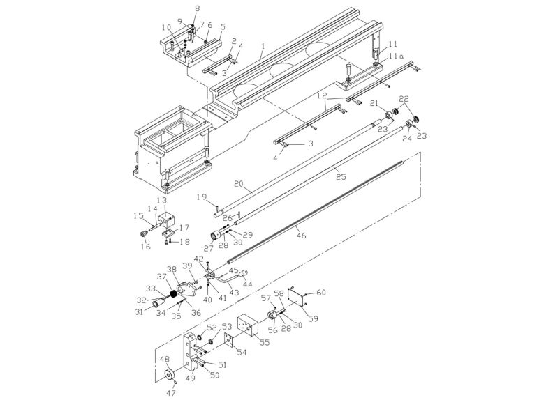 GH-1440-1 Bed and Shaft Assembly