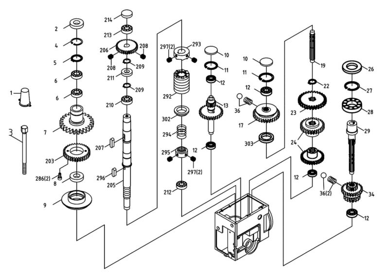 JMD-40GHPF Powerfeed Gears Assembly