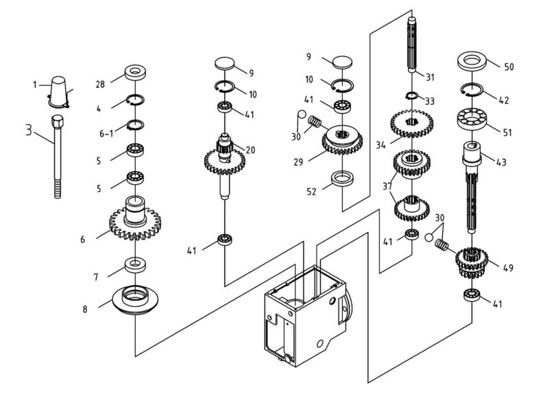 JMD-45GH Non-Powerfeed Gears Assembly