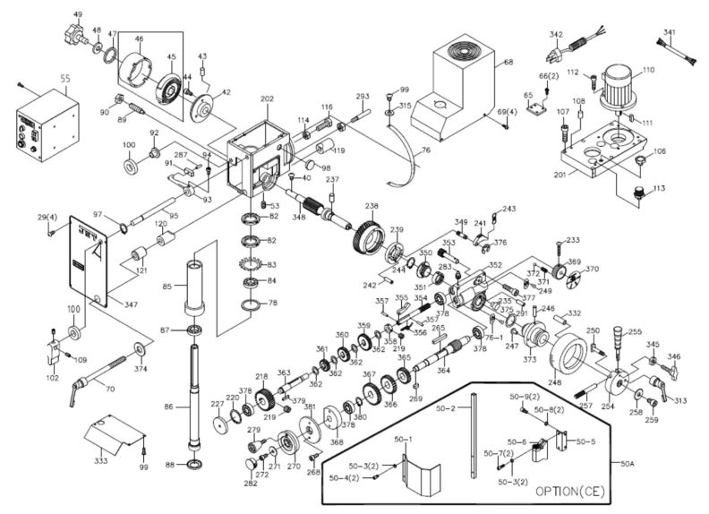 JMD-45VSPF Gear Head Assembly