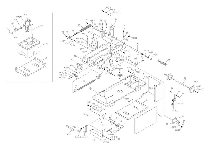 HBS-812G Table and Stand Assembly