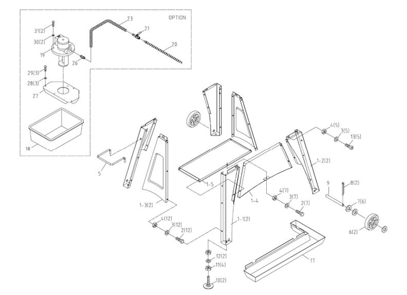 J-3230 Stand and Coolant System Assembly