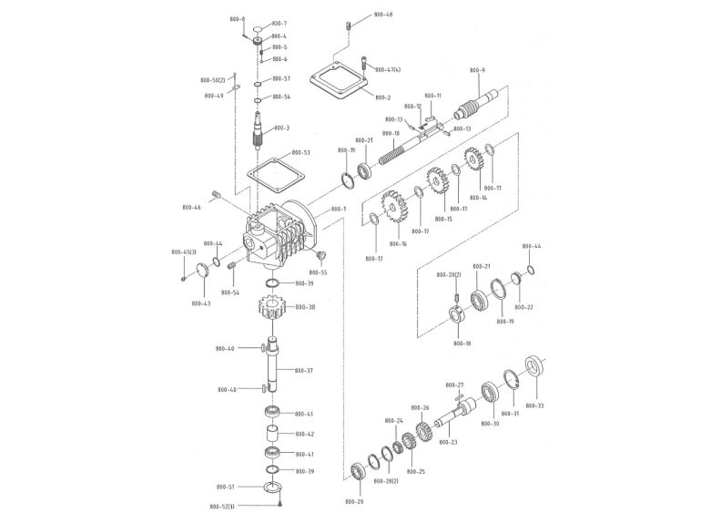 HBS-814GH Gear Box Assembly