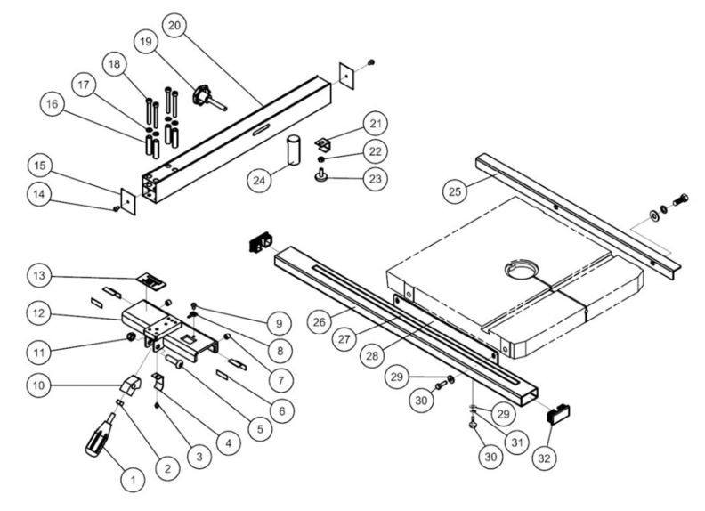 J-8201VS Rip Fence Assembly