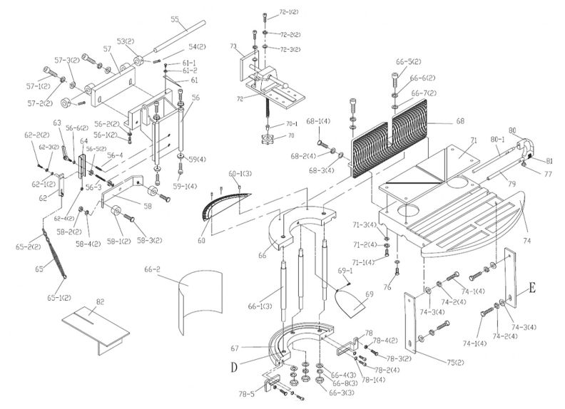 HVBS-8-DMW Table Assembly