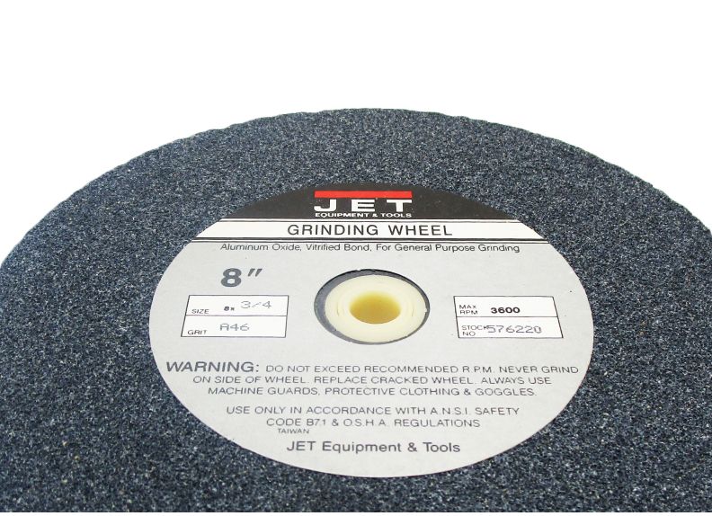JET — Grinding Wheel, 8 x 5/8 x 3/4 in, A46 for JBG6A Bench