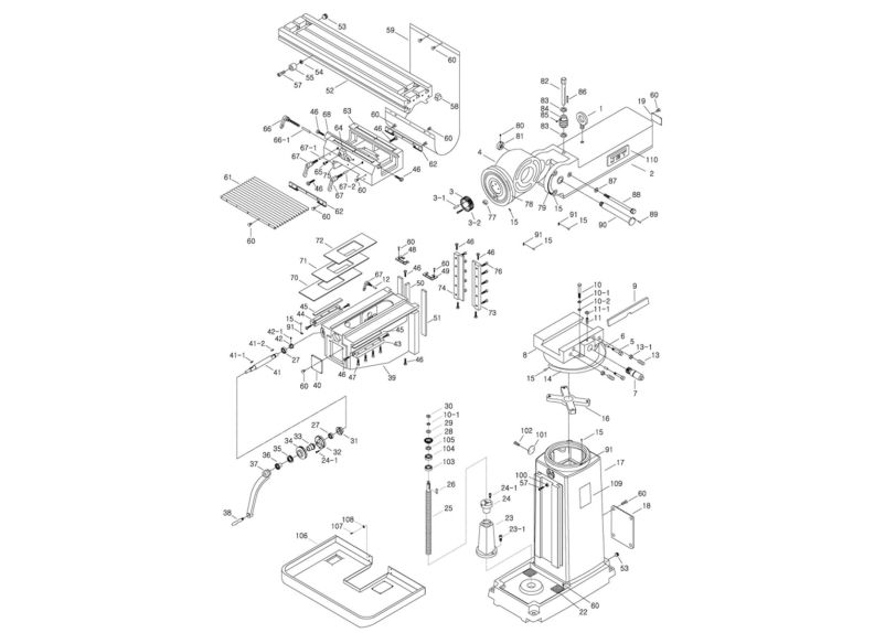 JTM-1254RVS Base Machine