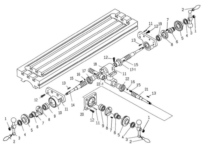 JTM-1 Table Leadscrew Assembly 