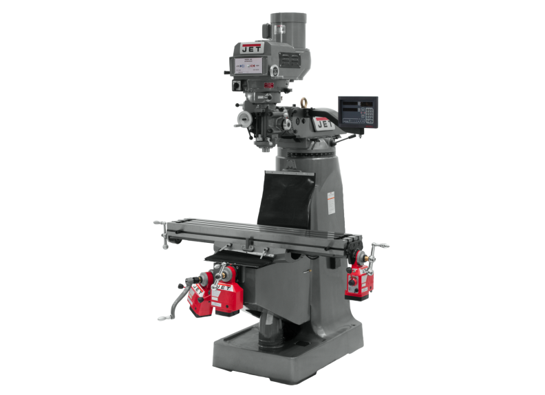 JTM-4VS Mill With 3-Axis Newall DP700 DRO (Knee) With X, Y and Z-Axis Powerfeeds