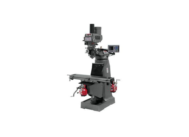 JTM-4VS Mill With 3-Axis ACU-RITE 203 DRO (Quill) With X and Y-Axis Powerfeeds and Power Draw Bar