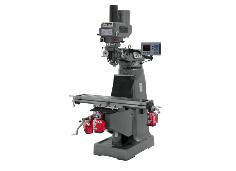 JTM-4VS Mill With 3-Axis ACU-RITE 203 DRO (Quill), X, Y and Z-Axis Powerfeeds With Power Drawbar