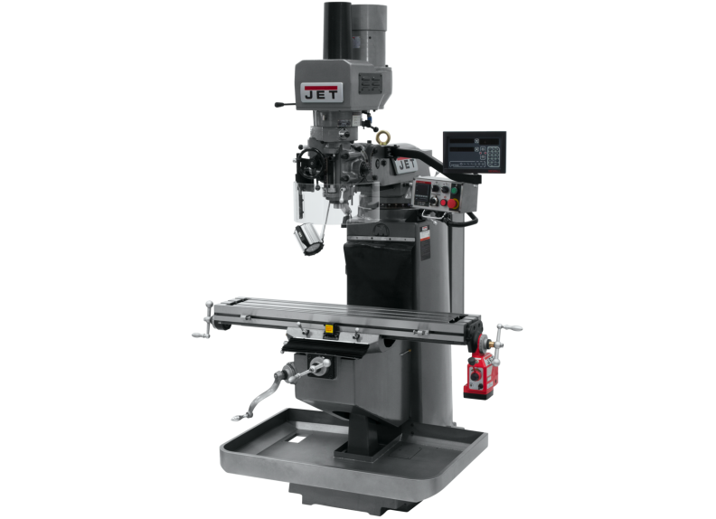 JTM-949EVS Mill With 3-Axis Newall DP700 DRO (Knee) With X-Axis Powerfeed and Air Powered Draw Bar