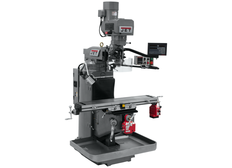 JTM-949EVS Mill With 3-Axis Newall DP700 DRO (Knee) With X and Y-Axis Powerfeeds