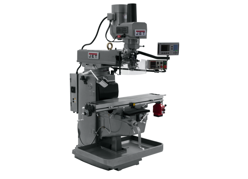 JTM-1050EVS2/230 Mill With 3-Axis Acu-Rite 203 DRO (Knee) With X-Axis Powerfeed and Air Powered Draw Bar