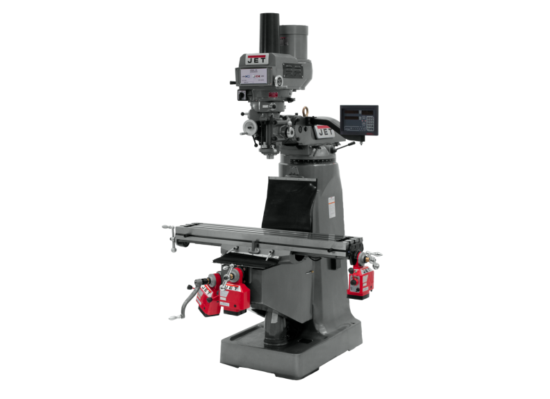 JTM-4VS Mill With 3-Axis Newall DP700 DRO (Quill) With X, Y and Z-Axis Powerfeeds and Power Draw Bar