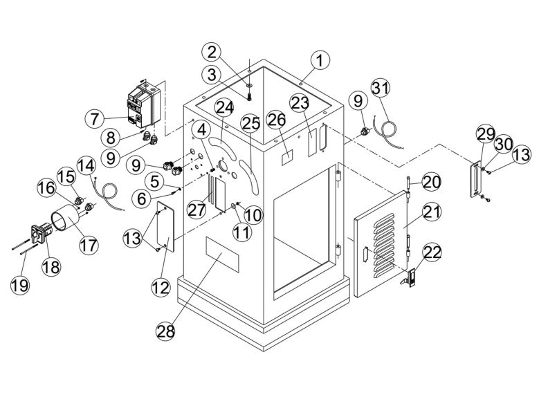 JWS-25X Cabinet and Base Assembly