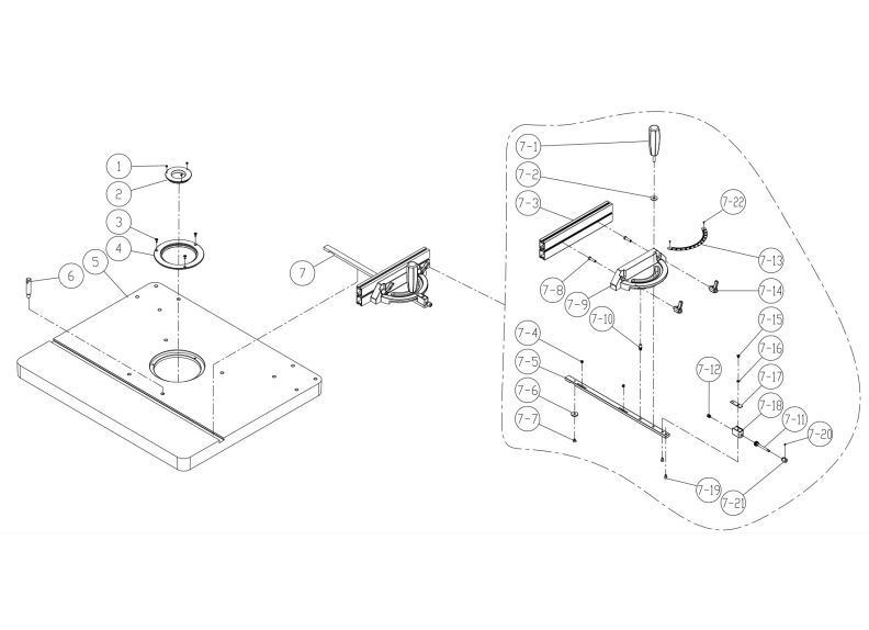 JWS-35X3-1 Table Assembly 