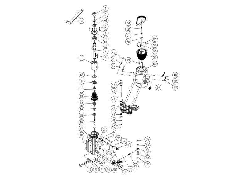 JWS-35X5-1 Frame and Motor Assembly