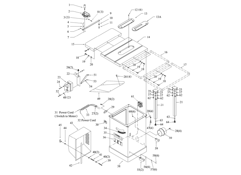JTAS-12-DX Table and Cabinet Assembly