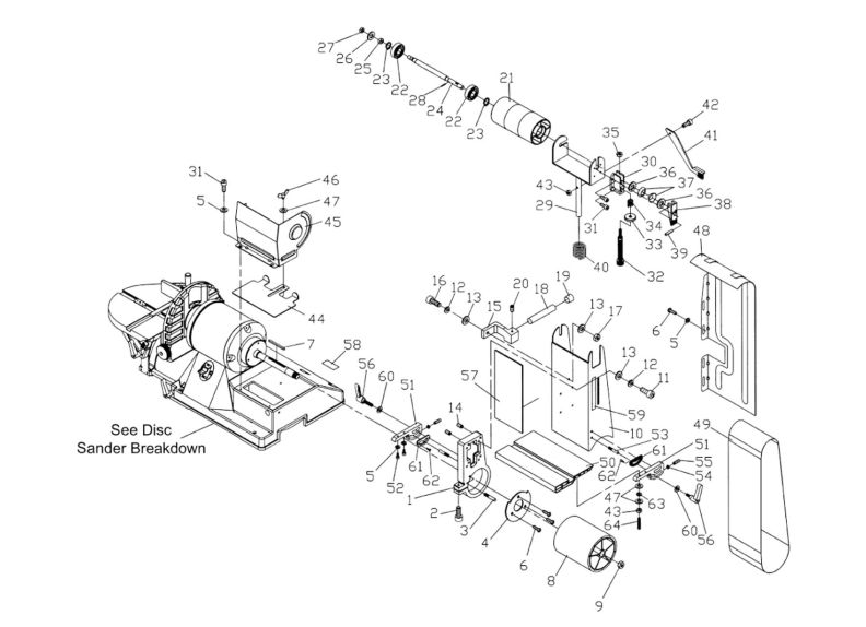 JSG-96OS Belt Sander Assembly