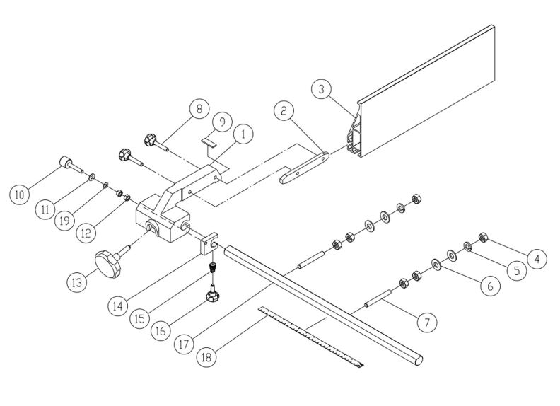 JWBS-15-3 Rip Fence Assembly
