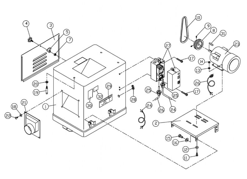 JWJ-8CS Stand and Motor Assembly