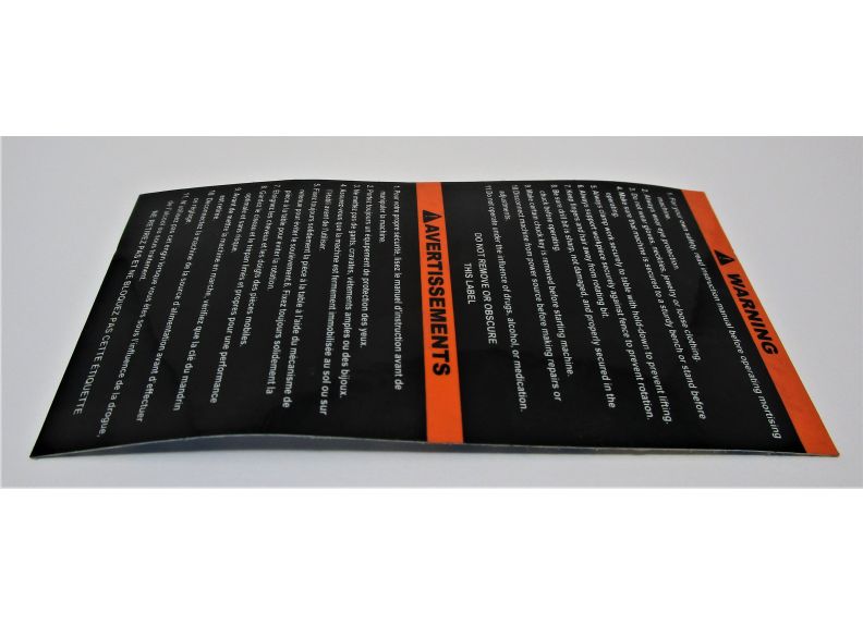 Warning Label | 719T-WL