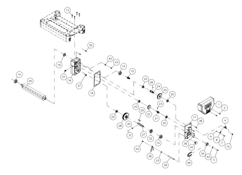 JWP-15BHH Gear Box Assembly