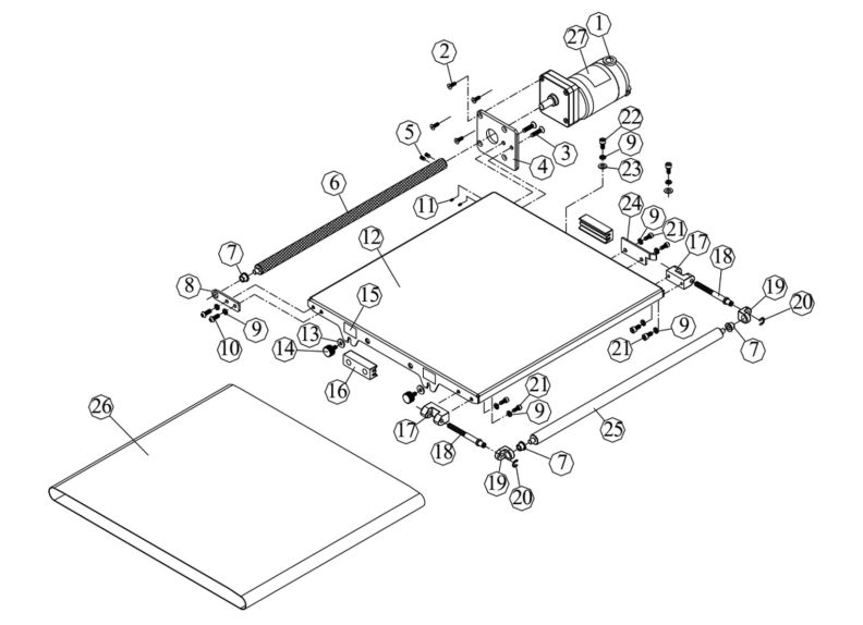 JWDS-1836 Conveyor Table Assembly