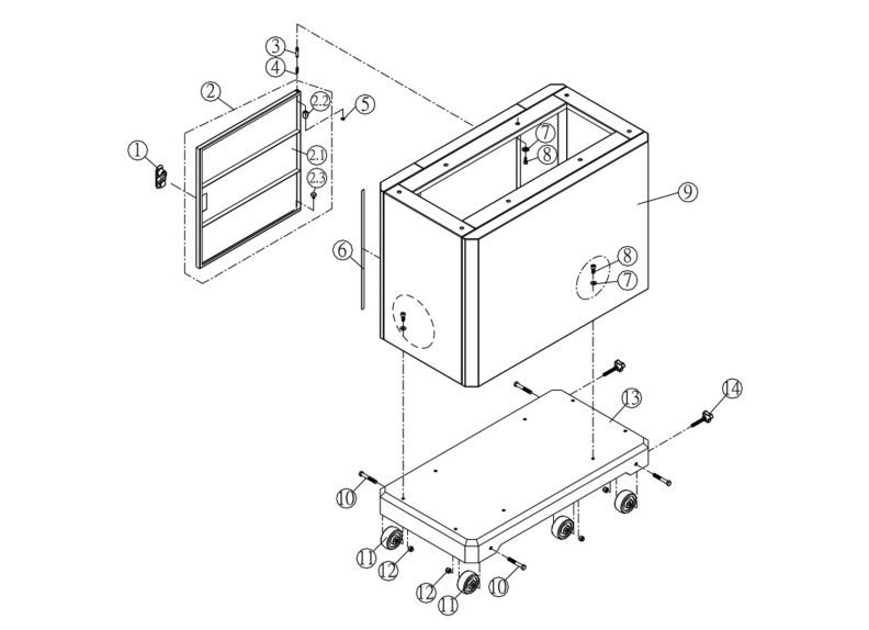 JWDS-2244OSC Closed Stand Assembly