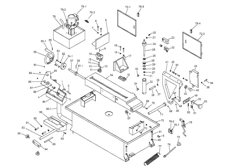 EHB-916V Saw Stand and Bed Assembly