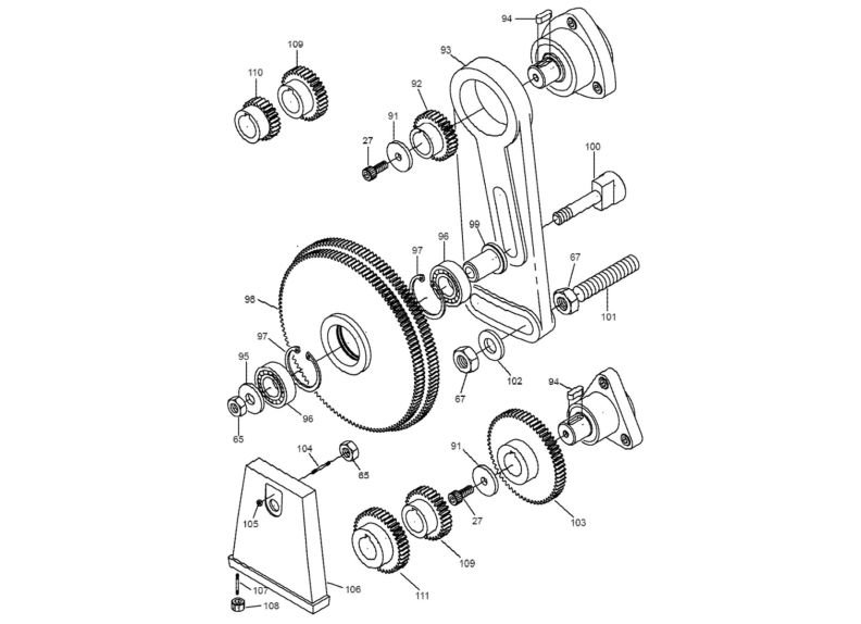 E-1340VS End Gear Assembly