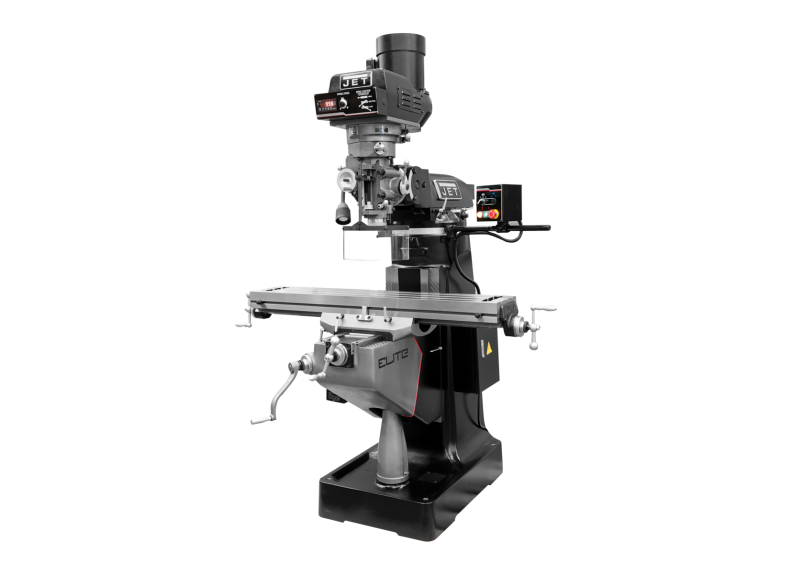 EVS-949 Mill with 3-Axis ACU-RITE 203 (Knee) DRO and X, Y-Axis JET Powerfeeds and USA Made Air Draw Bar