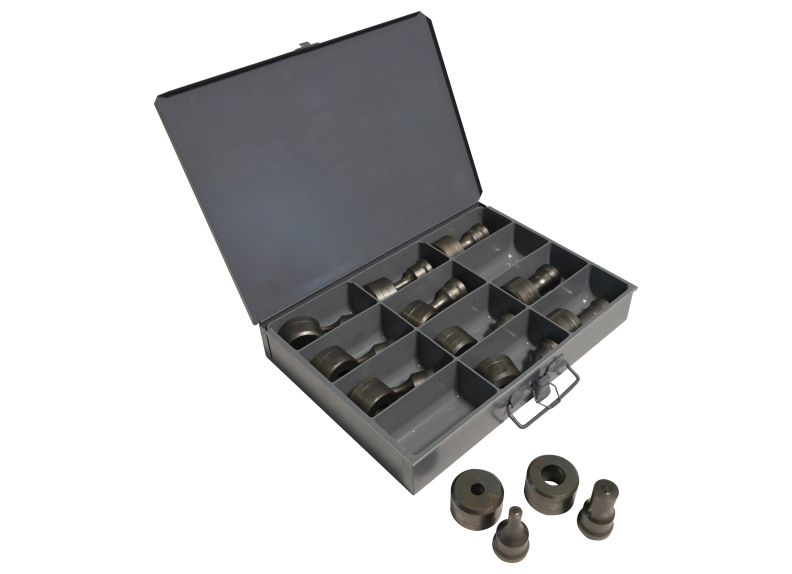 12 Piece Round Metric Punch & Die Set with Storage Case
