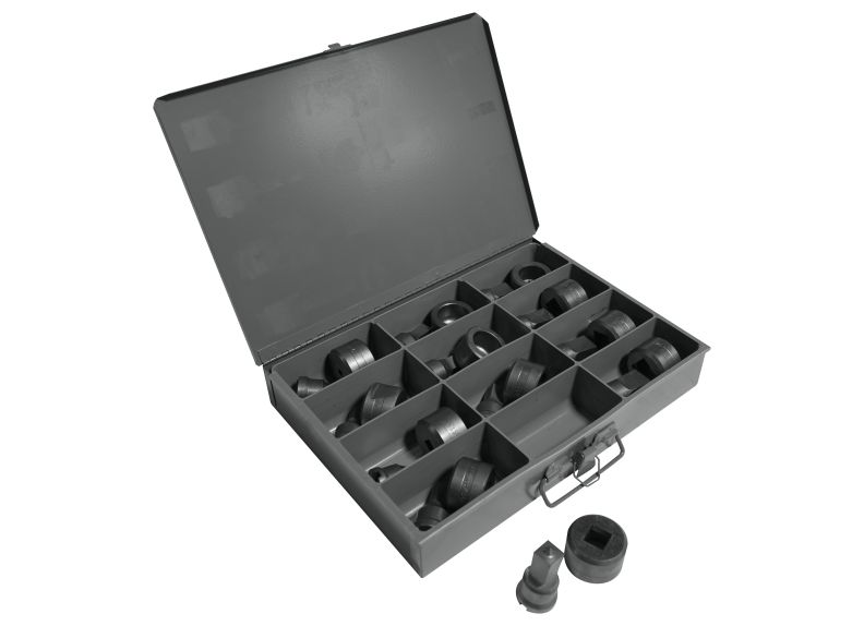 12 Piece Square Punch & Die Set with Storage Case
