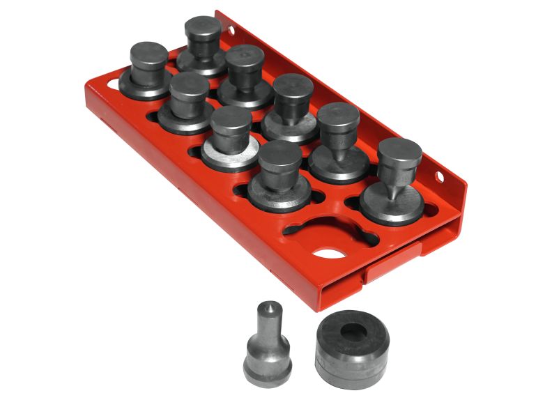 10 Piece Round Punch & Die Set with Punch & Die Tray
