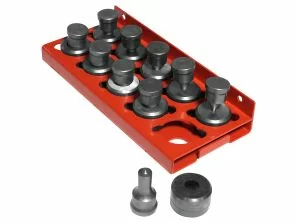 10 Piece Round Punch & Die Set with Punch & Die Tray
