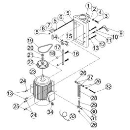 JWS-25X Frame and Motor Assembly | JET Tools