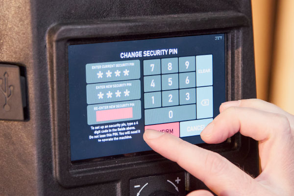 Drill press password protection screen